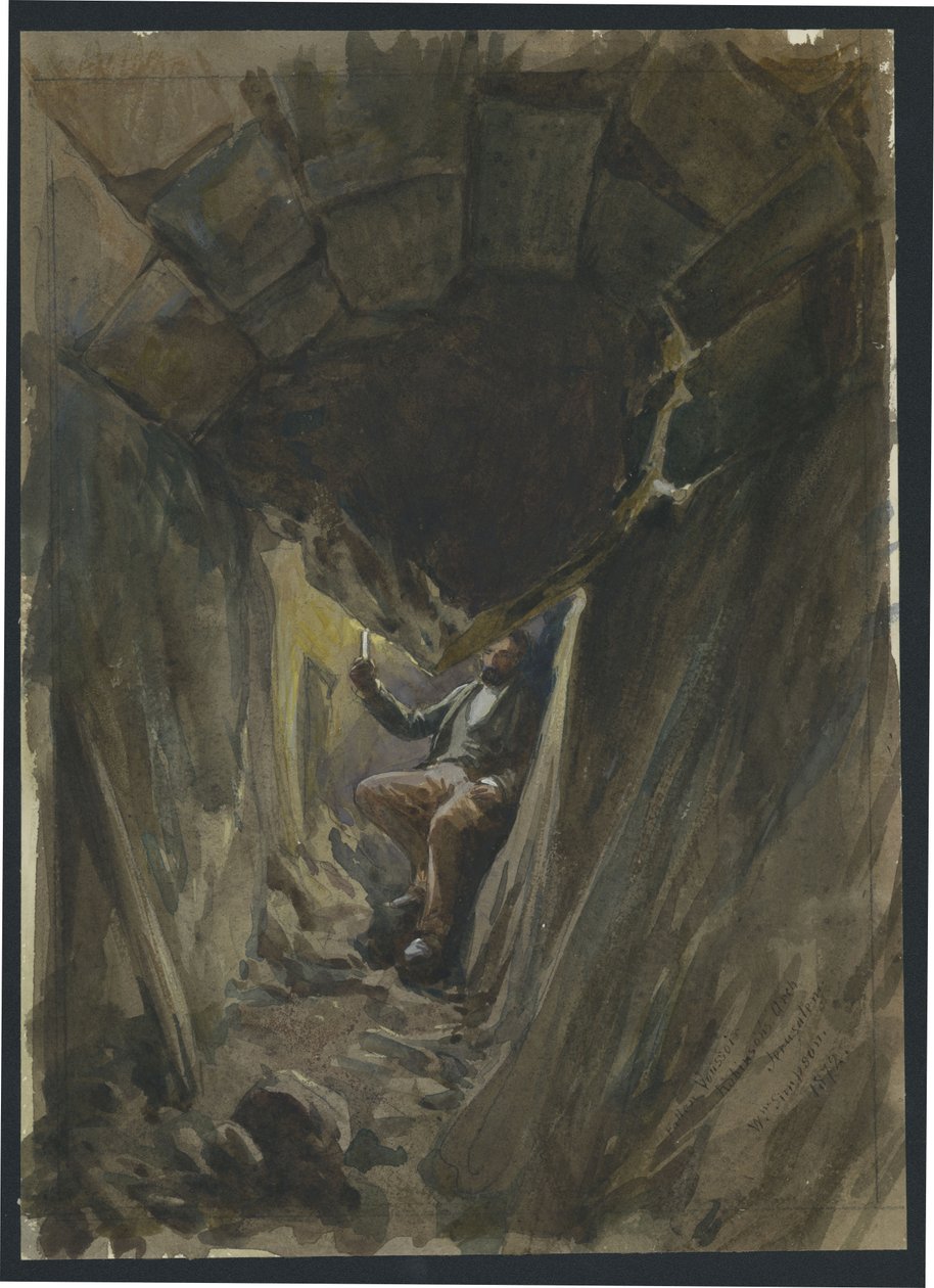 Fallen Voussoir Robinsonin kaari, Jerusalem (wc ja kynä paperilla) tekijältä William Crimea Simpson