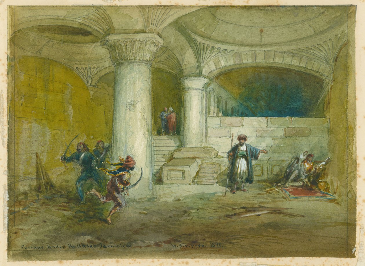 Käytävä Aksan alla, 1871 (wc ja kynä paperille) tekijältä William Crimea Simpson