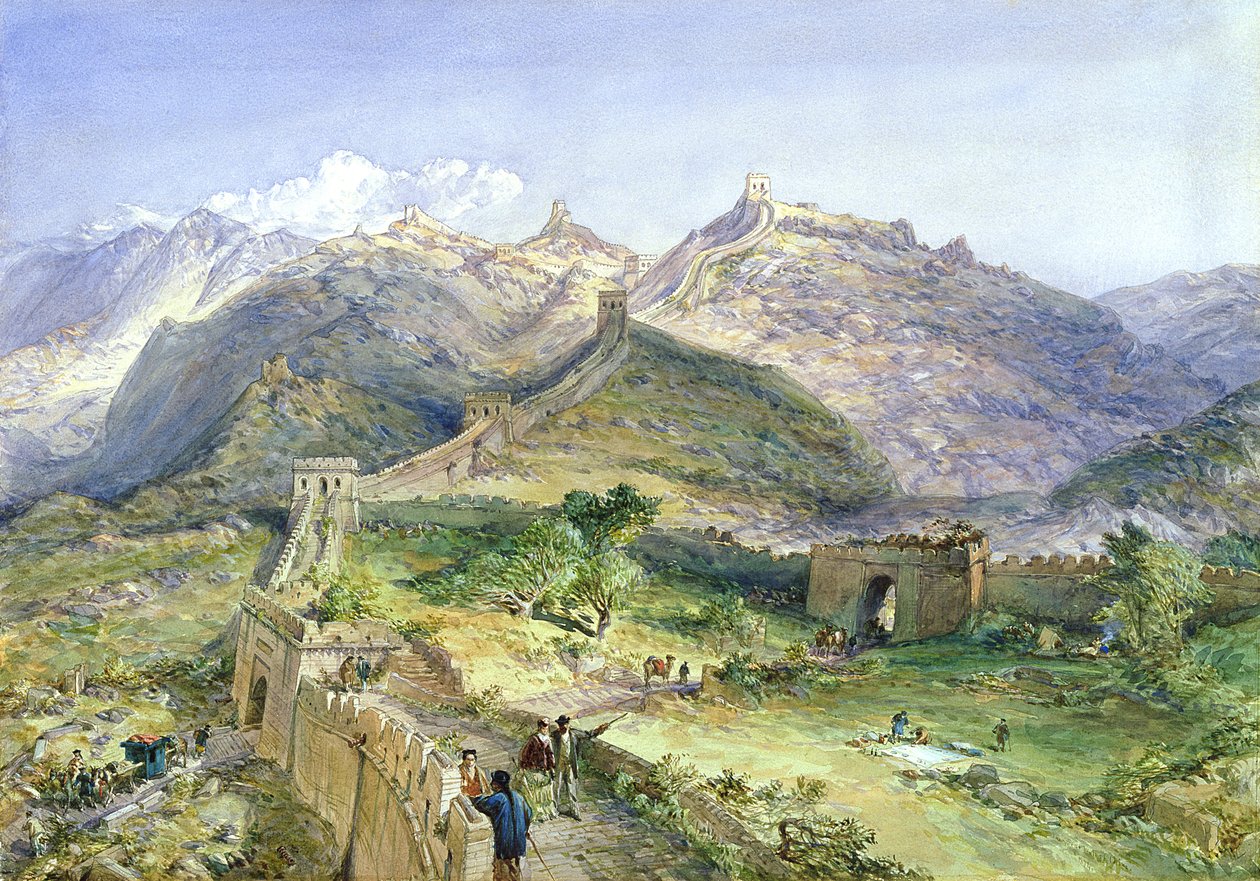 Kiinan muuri, 1874 (wc ja kynä paperille) tekijältä William Crimea Simpson