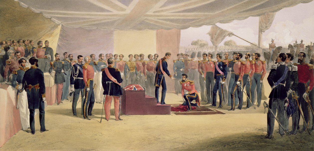 The Investiture of the Order of the Bath, levy "The Seat of War in the East", pub. Paul und Dominic Colnaghi und Co., 1856 tekijältä William Crimea Simpson