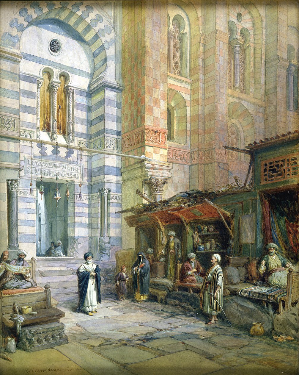 Maristan eli Kalaunin moskeija-sairaala, Kairo, 1882 tekijältä William Crimea Simpson