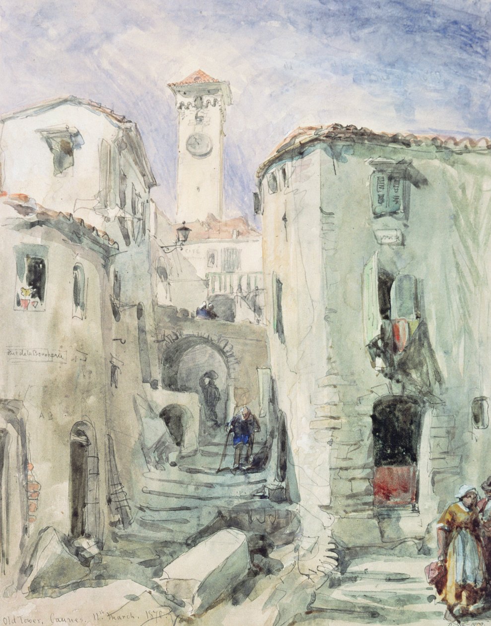 Vanha torni Cannesissa, 1870 tekijältä William Crimea Simpson