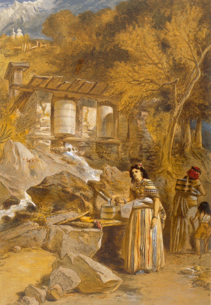The Praying Sylinders of Thibet, "Intia muinainen ja moderni", 1867 tekijältä William Crimea Simpson