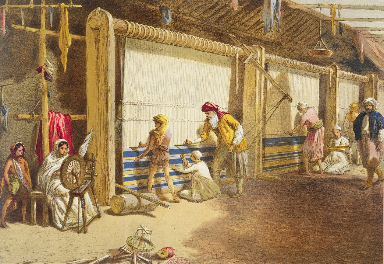 The Thug School of Industry, Jubbulpore, 1863 (chromolitho) tekijältä William Crimea Simpson