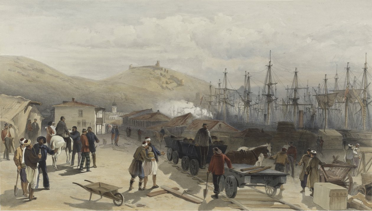Rautatie Balaklavassa etelään, 1855 tekijältä William Crimea Simpson