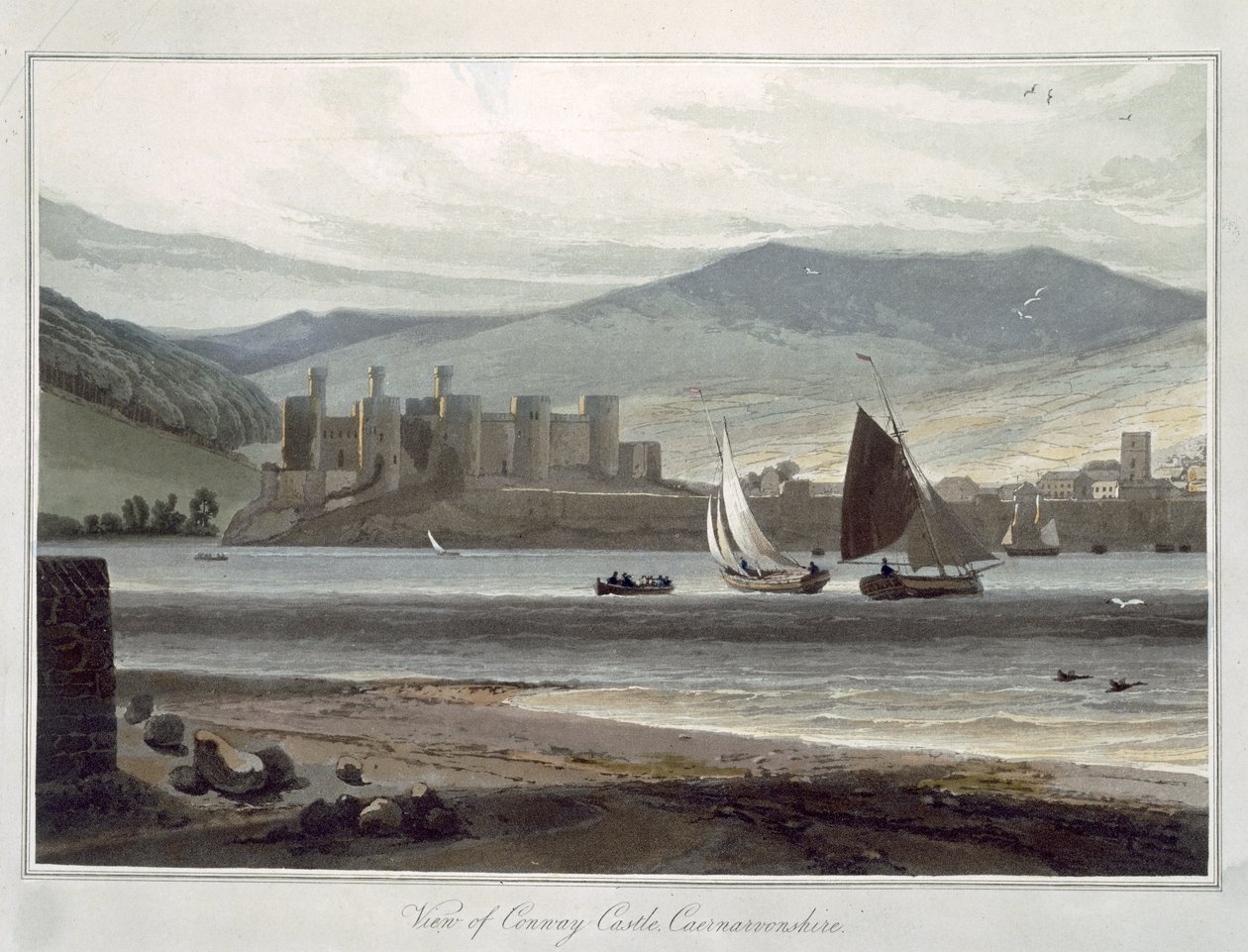 Rassella, lähellä Kilmartinia, Loch Creranissa, Argyllissa, teoksesta "A Voyage Around Great Britain Undertaken between the Years 1814 and 1825", julkaistu 1817 (akvatinta) tekijältä William Daniell