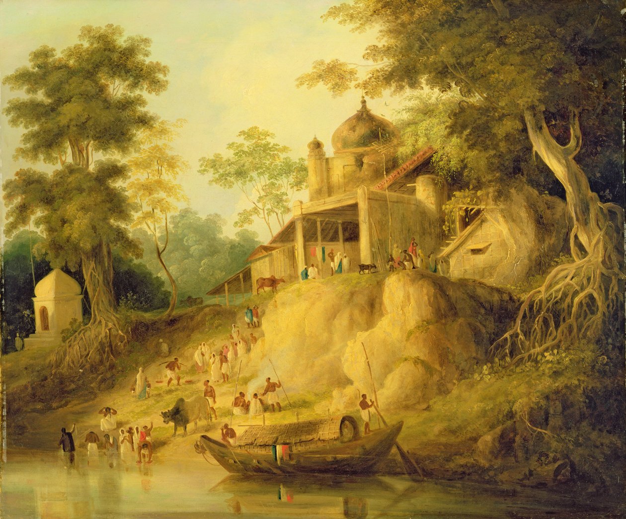 Gangesin ranta, noin 1820-30 tekijältä William Daniell