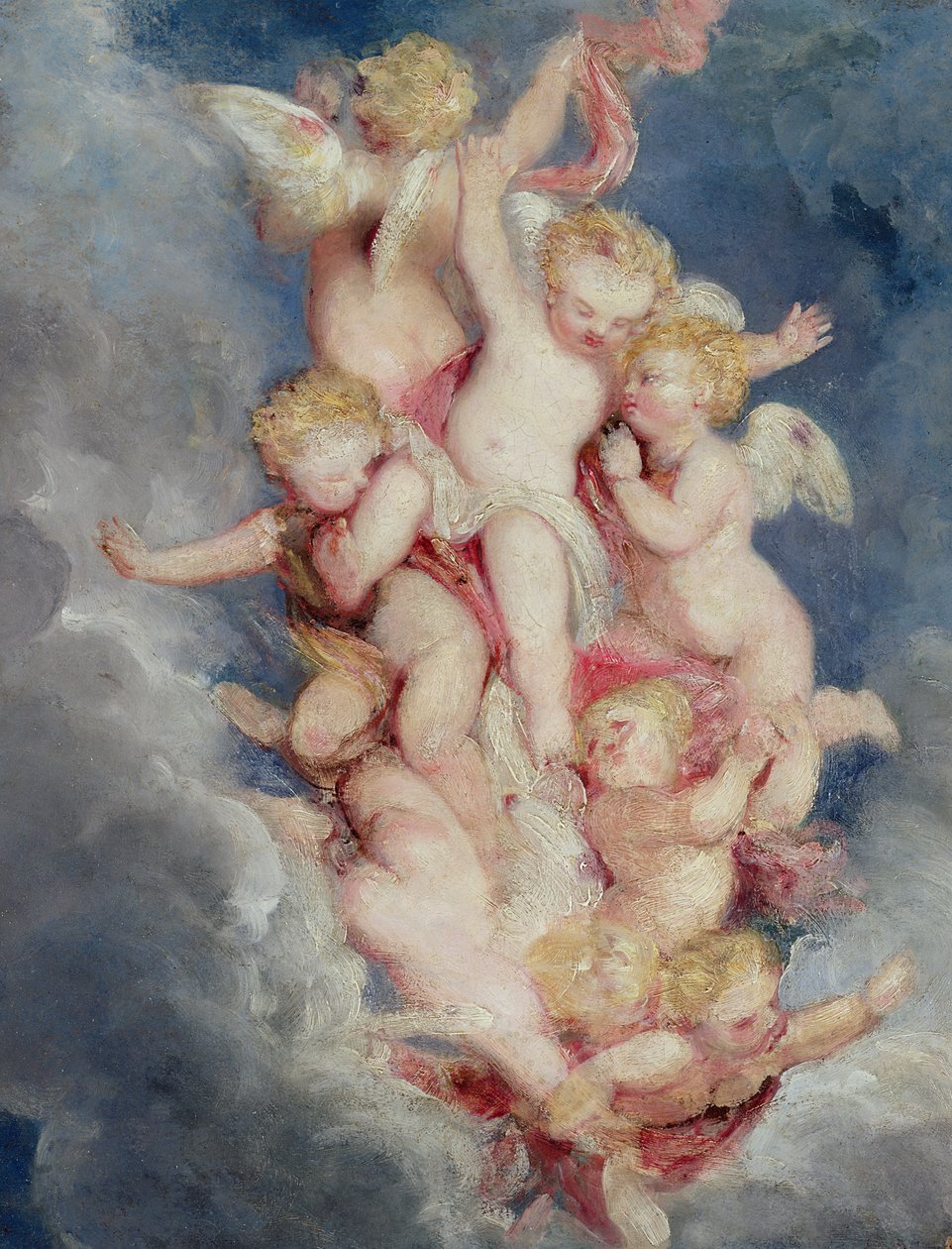 Putti nousemassa (öljy kartongille) tekijältä William Derby