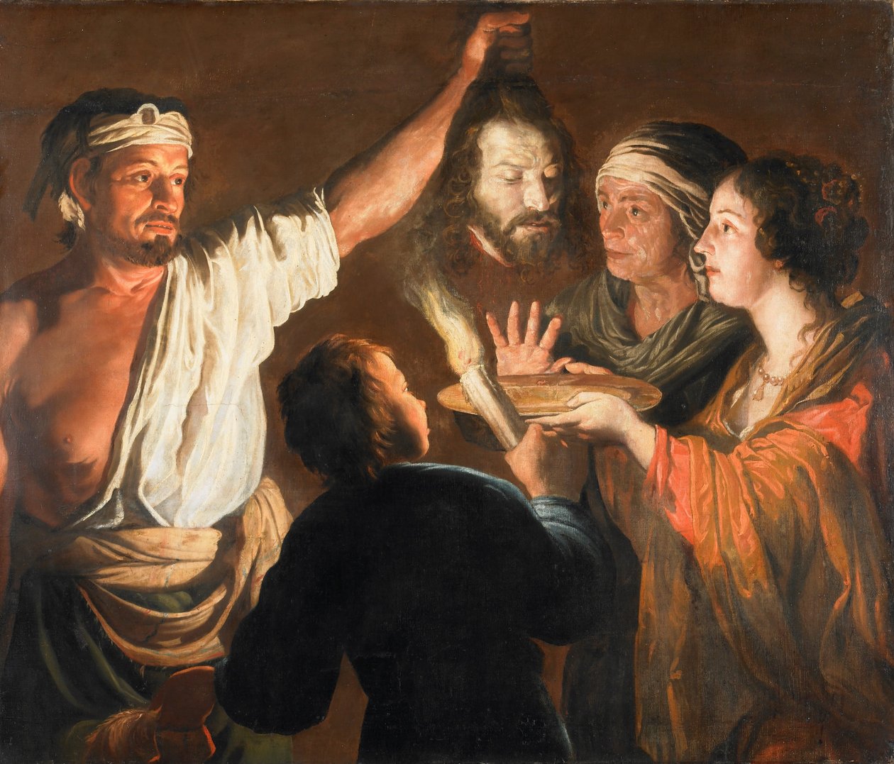 Teloittaja Johannes Kastajan pään kanssa tekijältä William Dobson