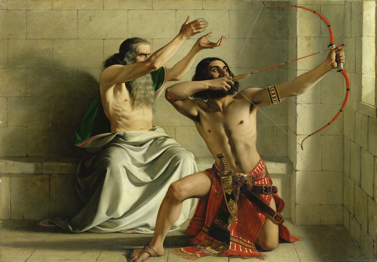 Joash Shooting the Arrow of Deliverance, 1844 tekijältä William Dyce
