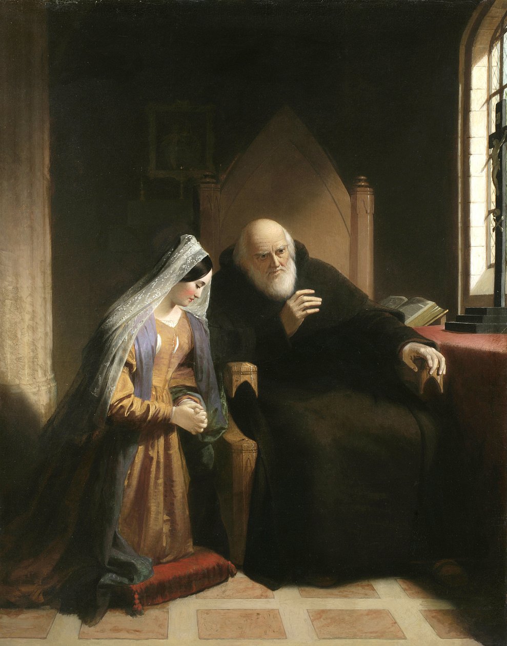 The Confessional, 1847 (öljy pellavalle) tekijältä William Edward West