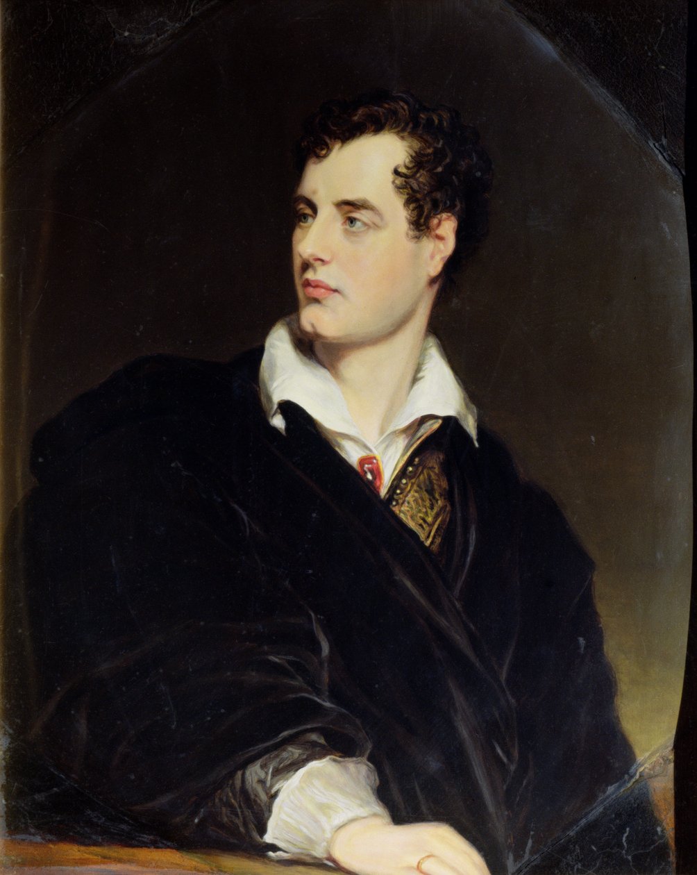 Lord Byron Thomas Phillipsin vuonna 1814 (katso 41918), 1844 (emali) maalaaman muotokuvan jälkeen tekijältä William Essex