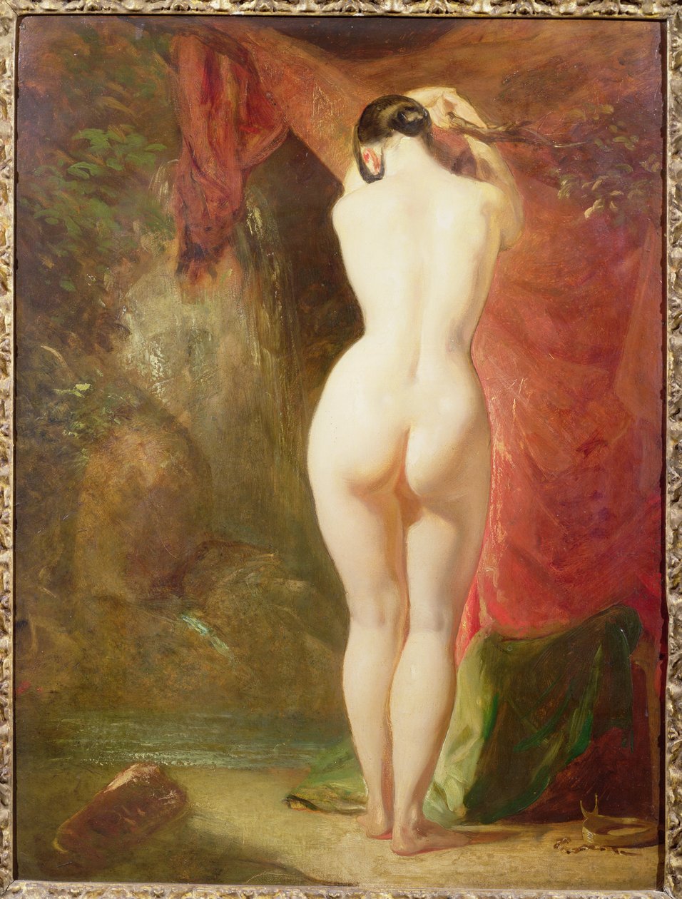 Diana seisoo vesiputouksen vieressä (paneeli) tekijältä William Etty