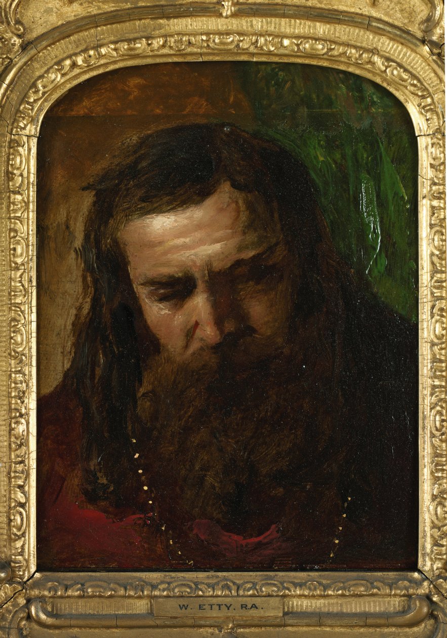 Miehen muotokuva (öljy paperille asetettu paneeliin) tekijältä William Etty