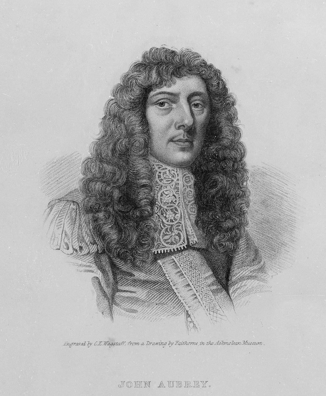 John Aubrey, kaiverrus Charles Eden Wagstaff tekijältä William Faithorne
