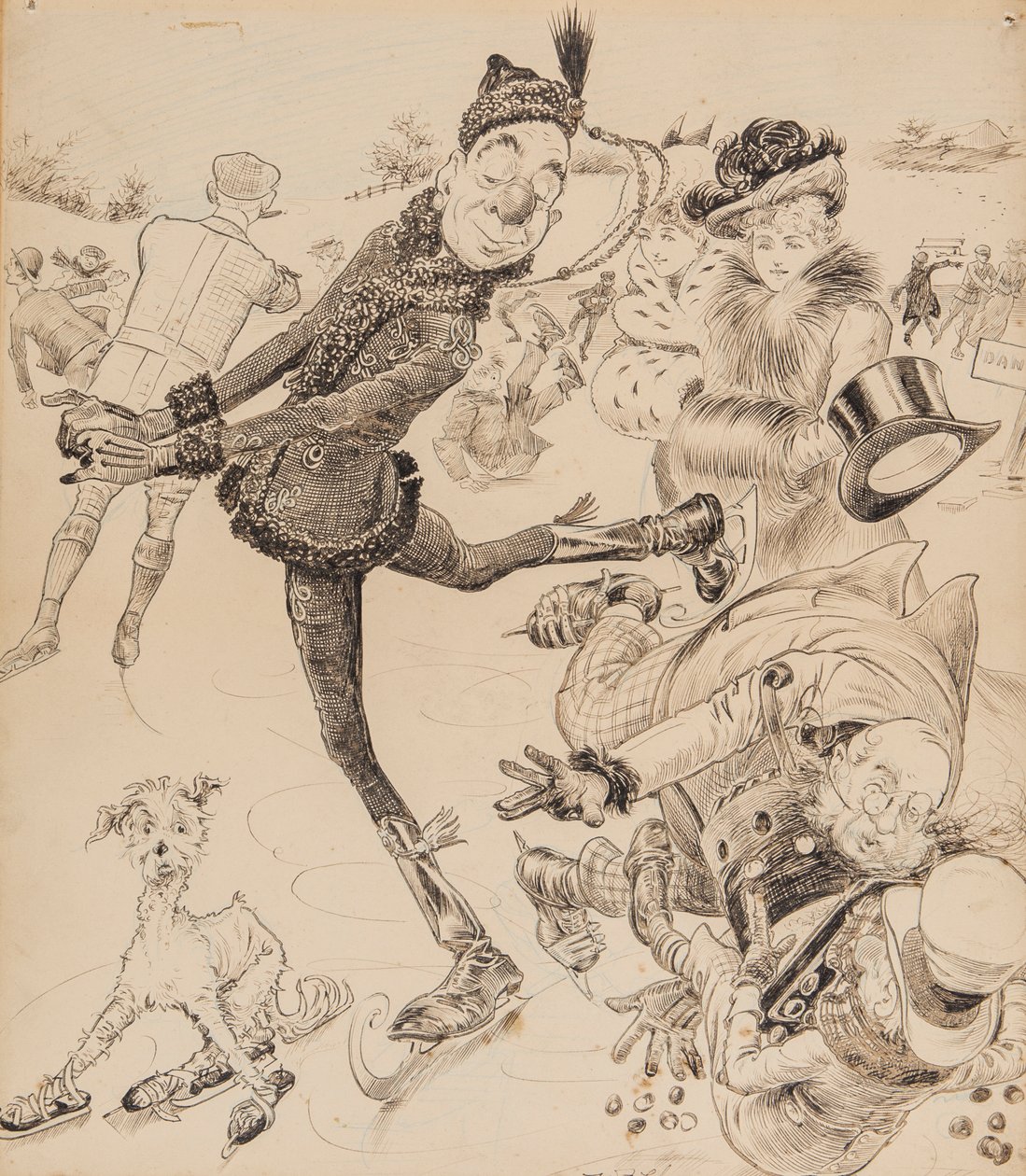 Ally Sloper Skating, 1902 tekijältä William Fletcher Thomas