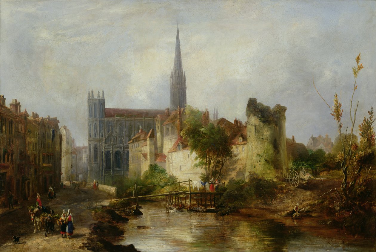 Näkymä Pyhän Pietarin kirkolle, Caen, 1841 tekijältä William Fowler