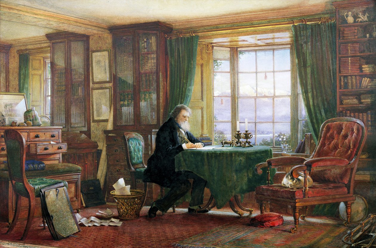John Ruskin tutkimuksessaan Brantwoodissa, Cumbriassa, 1882 (katso lisätietoja numerosta 67851) tekijältä William Gersham Collingwood