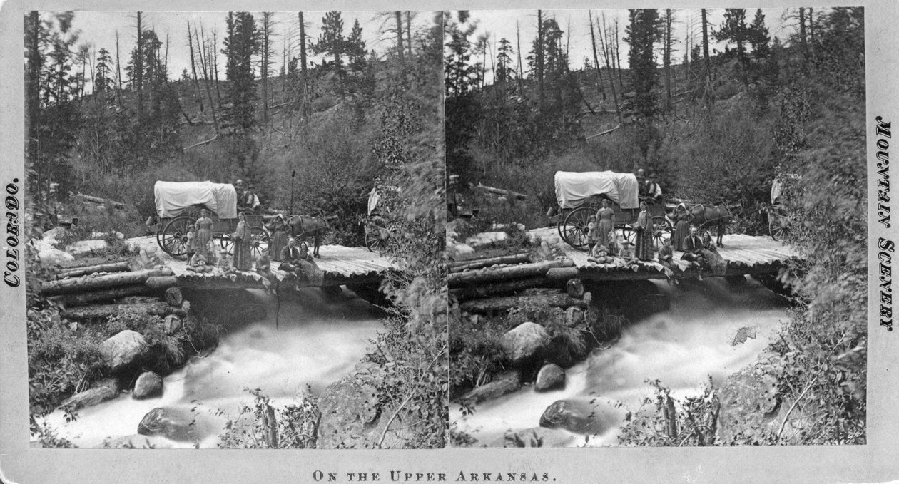 Ylä-Arkansasissa, n. 1870 (stereografi) tekijältä William Gunnison Chamberlain
