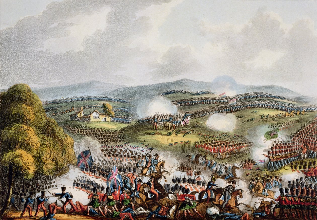 Quatre Brasin taistelu, 16. kesäkuuta 1815, James Jenkinsin teoksesta The Martial Achievements of Great Britain and her Allies from 1799-1815, kaiverrettu Thomas Sutherland (s. 1785), julkaistu 1815 (aq) tekijältä William Heath