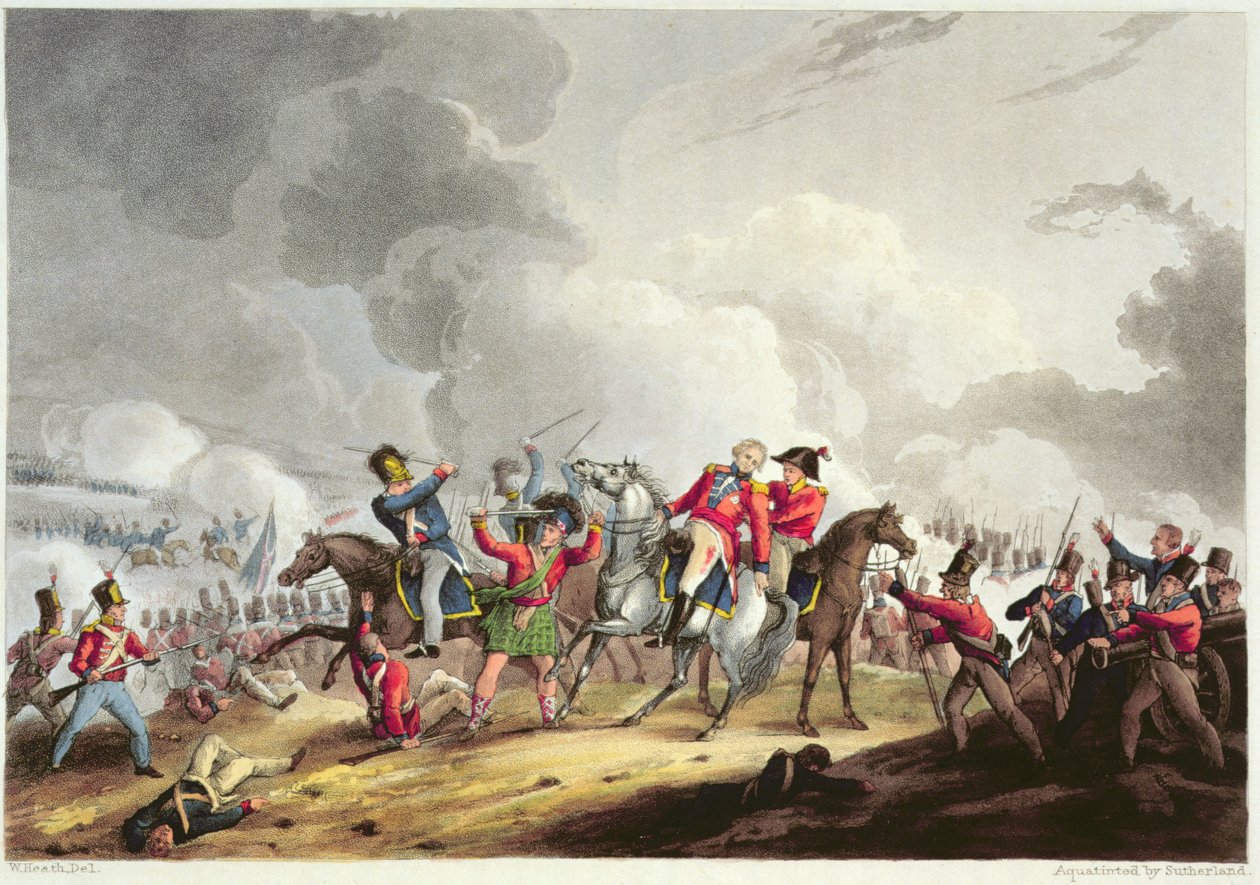 Sir Ralph Abercrombyn (1734-1801) kuolema 21. maaliskuuta 1801, James Jenkinsin teoksesta The Martial Achievements of Great Britain and her Allies from 1799-1815, kaiverrus Thomas Sutherland (b.c.1785) tekijältä William Heath