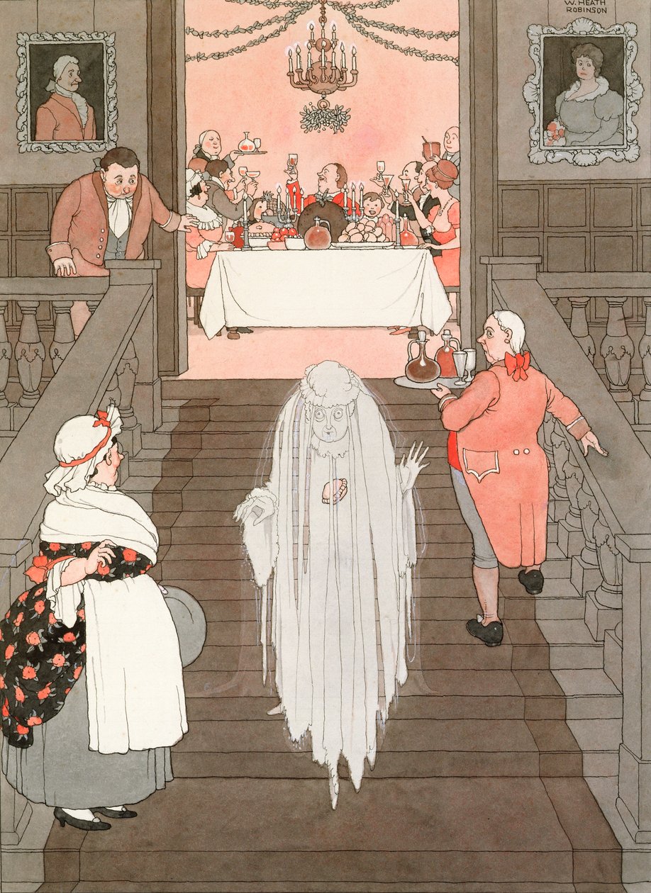 Huonekalut ja erilaiset esineet 1100- ja 1300-luvuilta tekijältä William Heath Robinson