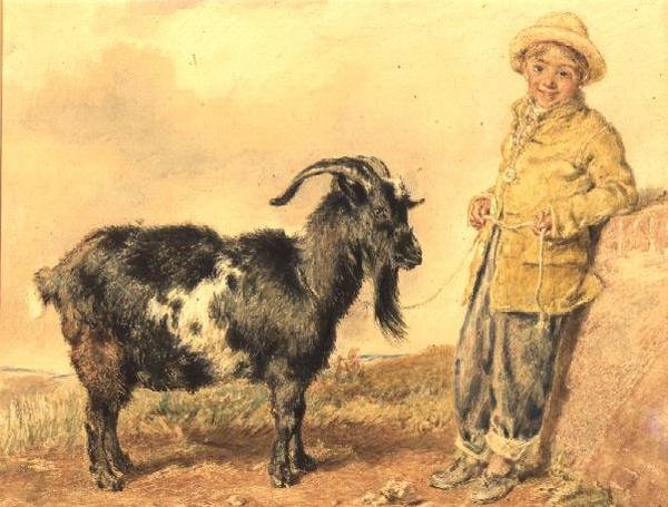 Poika ja vuohi, 1836 (wc) tekijältä William Henry Hunt