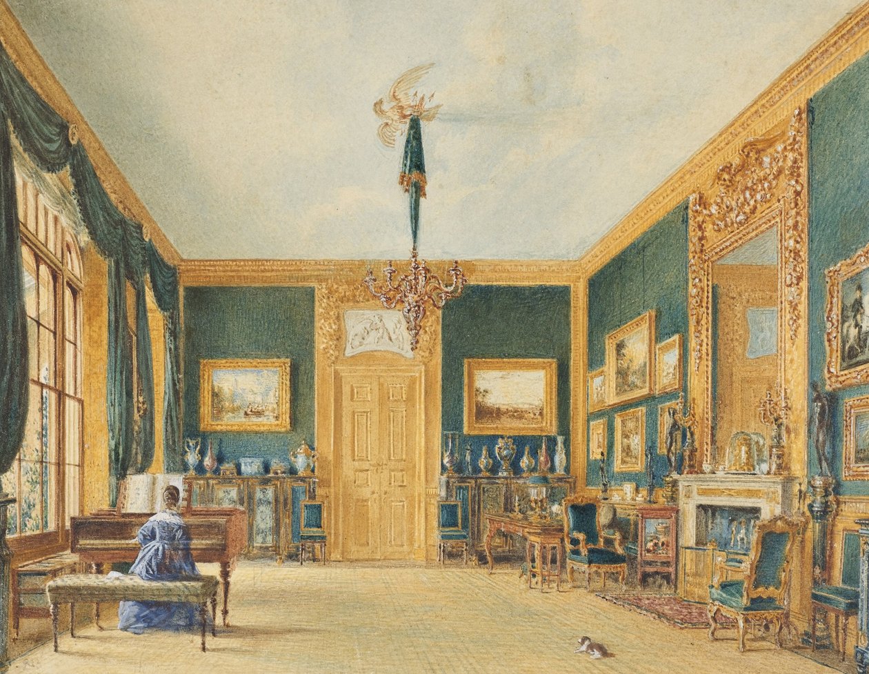 Essexin kreivin vihreä olohuone Cassioburyssä tekijältä William Henry Hunt