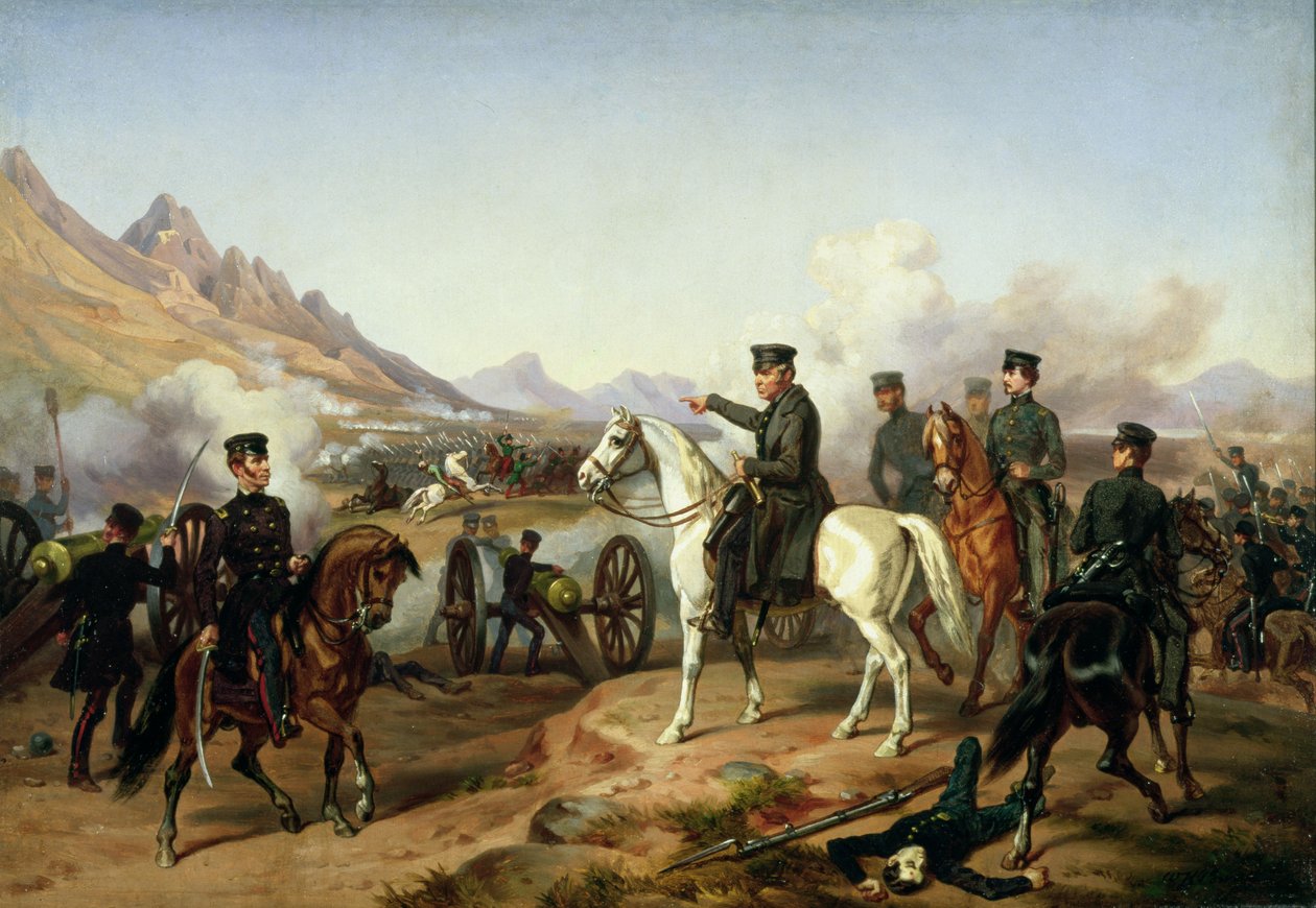 Kenraali Zachary Taylor Buena Vistan taistelussa vuonna 1847 tekijältä William Henry Powell