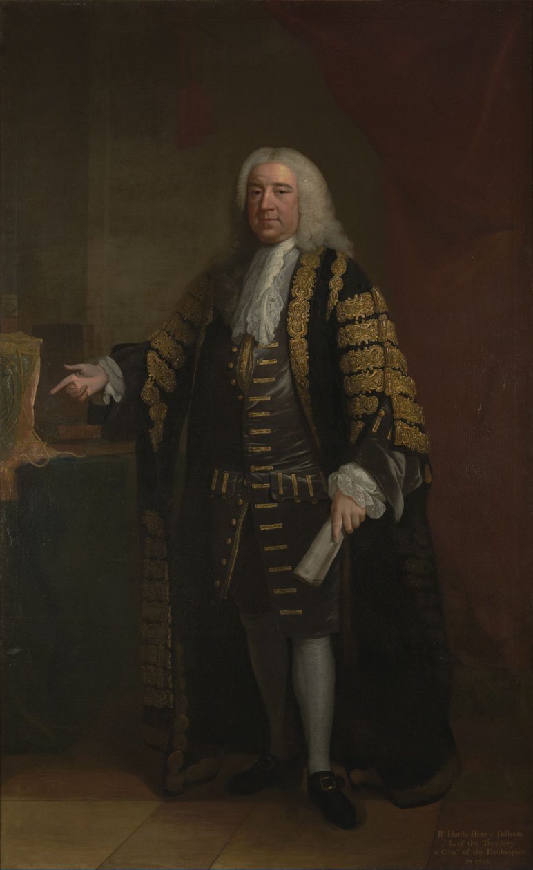 Muotokuva Henry Pelham, Britannian pääministeri (1694-1754) tekijältä William Hoare