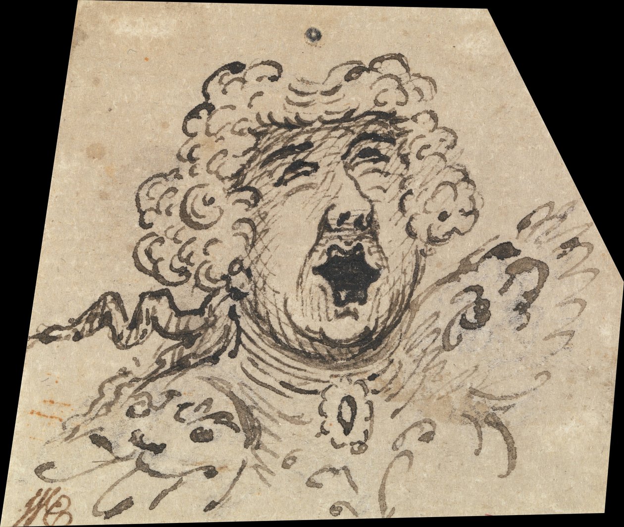 Groteski naaraspää tekijältä William Hogarth