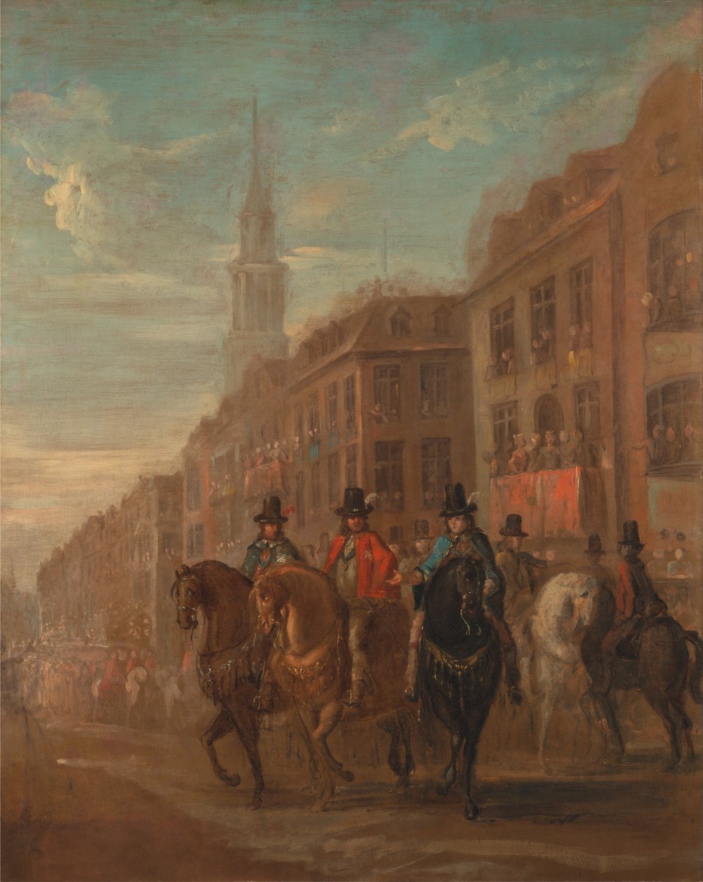Kaarle II: n restaurointikulku Cheapsideilla tekijältä William Hogarth