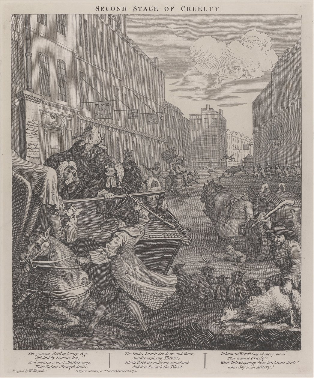 Julmuuden toinen vaihe- valmentaja voitti kaatuneen hevosen tekijältä William Hogarth