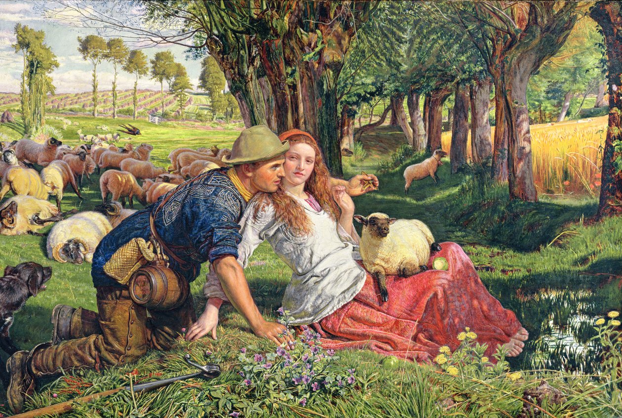 Huonekalut ja erilaiset esineet 1100- ja 1300-luvuilta tekijältä William Holman Hunt