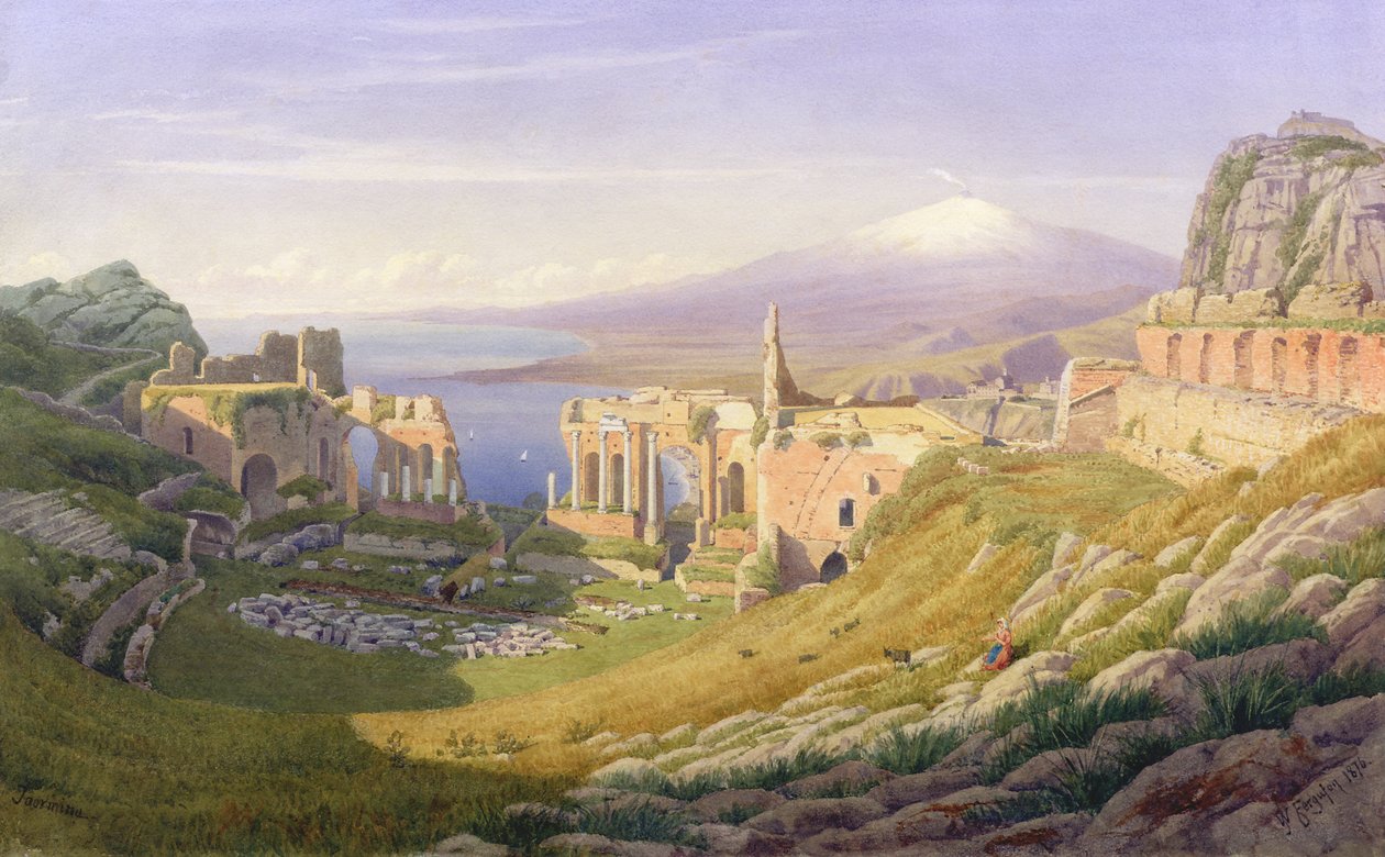 Taormina, Sisilia, 1876 tekijältä William J. Ferguson