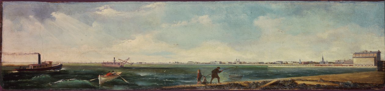 Michigan Avenue pohjoislaiturin itäosasta Chicagossa, 1865 tekijältä William J. OBrien