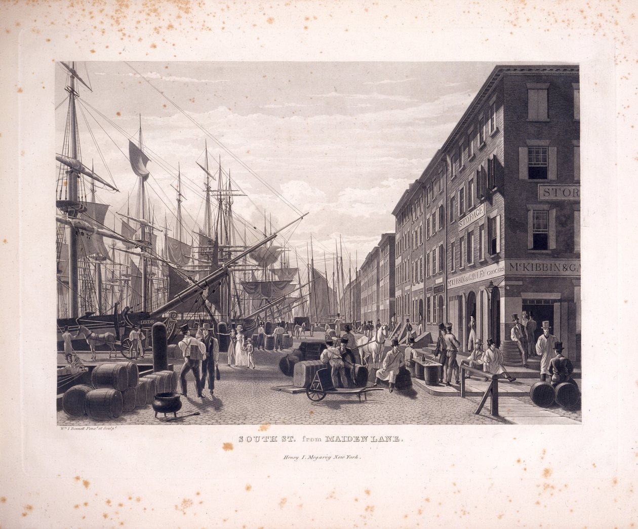 South Street Maiden Lanelta, päivätty (akvatinta) tekijältä William James Bennett
