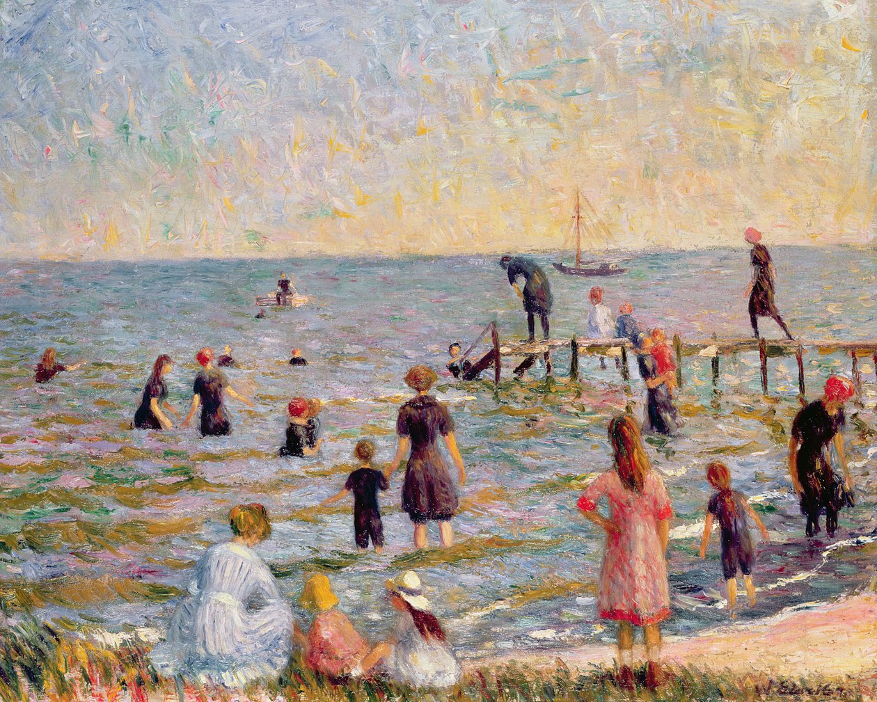 Uiminen Bellportissa, Long Islandilla, 1912 tekijältä William James Glackens