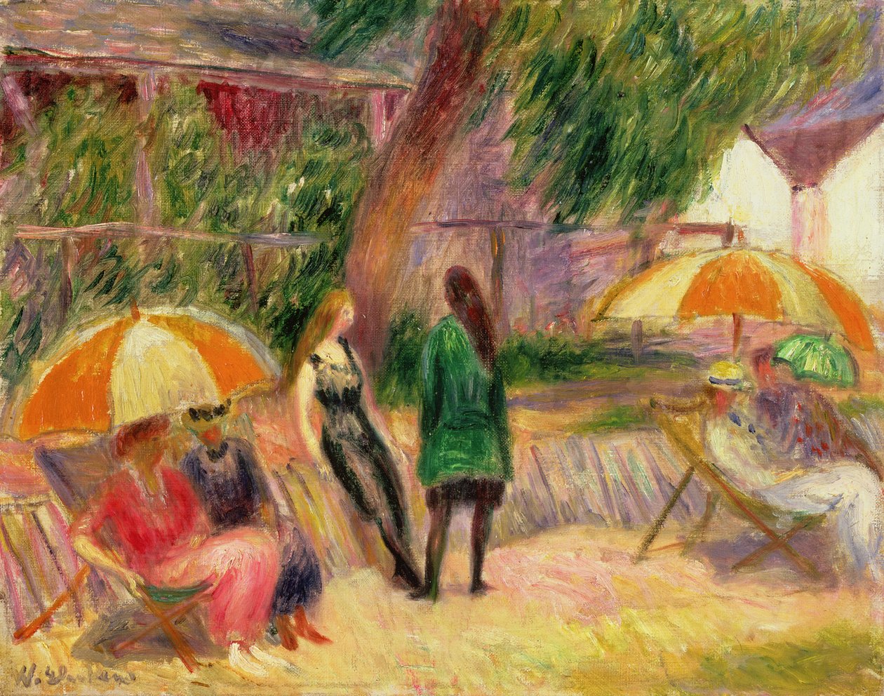 Ranta hahmoineen, n. 1915 tekijältä William James Glackens