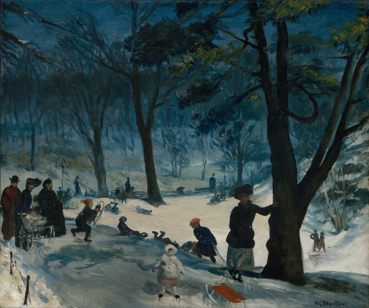 Central Park, talvi, noin 1905 tekijältä William James Glackens