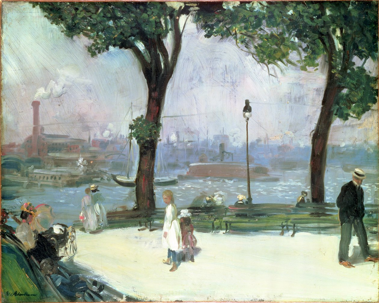 East River Park, noin 1902 tekijältä William James Glackens