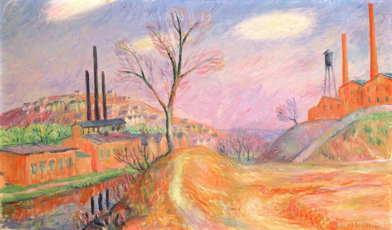 Tehtaita maisemassa tekijältä William James Glackens