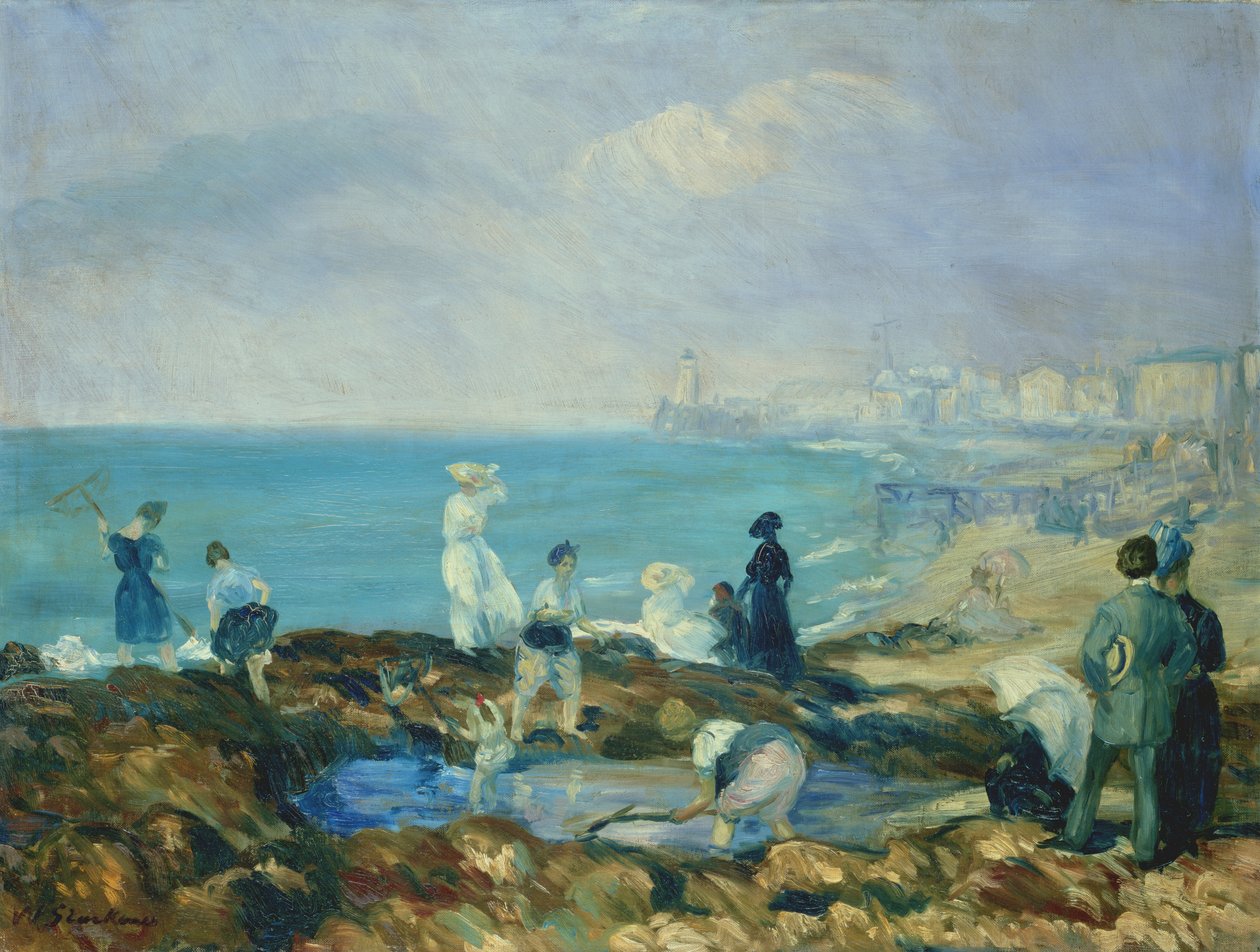 Figuurit Dieppen rannalla tekijältä William James Glackens