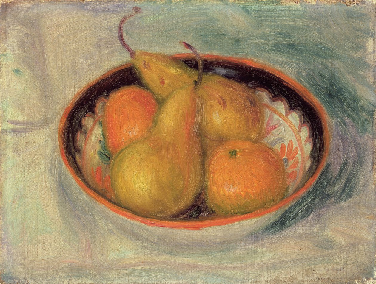 Päärynät ja appelsiinit kulhossa, 1915 tekijältä William James Glackens