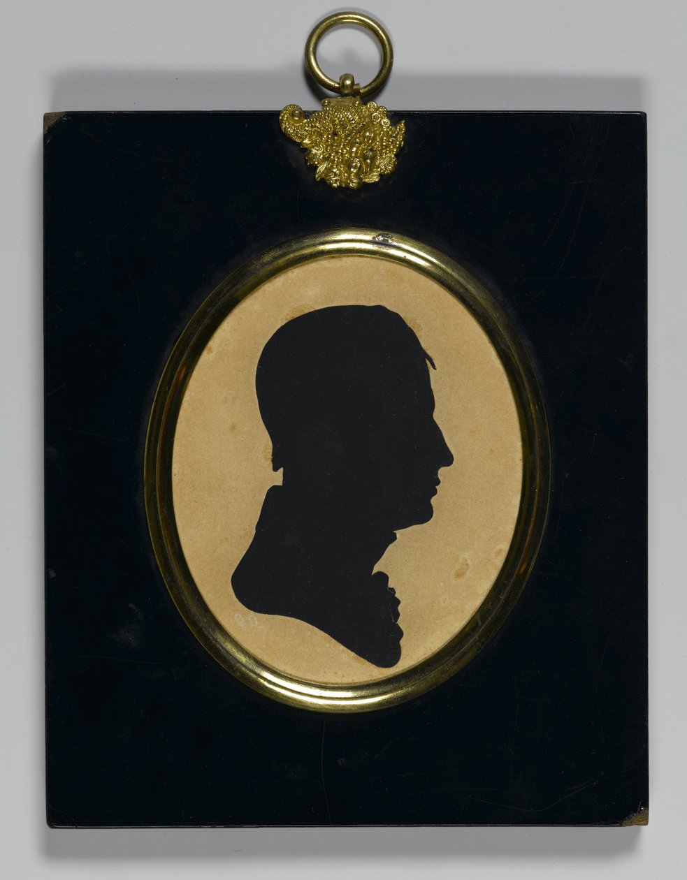 Miehen profiili, n. 1835 (paperia, messinkiä, paperia) tekijältä William James Hubard