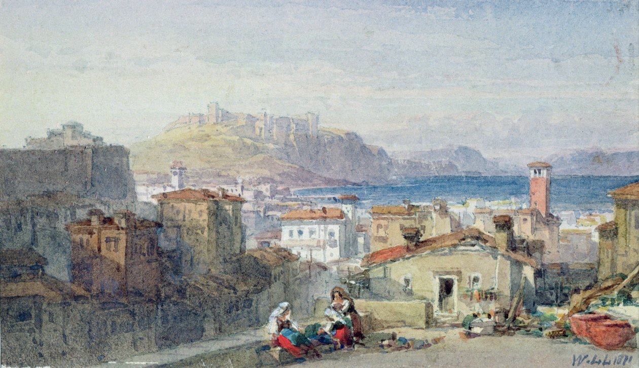 Napoli, 1800-luku; vesiväri; tekijältä William Leighton Leitch