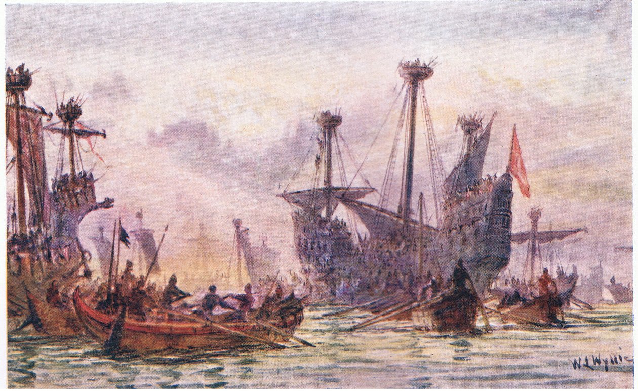 Richard I toiminnassa Saracen-laivan kanssa, 1915 tekijältä William Lionel Wyllie
