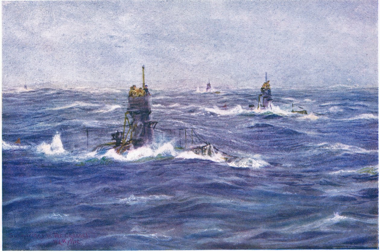 Sukellusveneet kanavalla, 1915 tekijältä William Lionel Wyllie