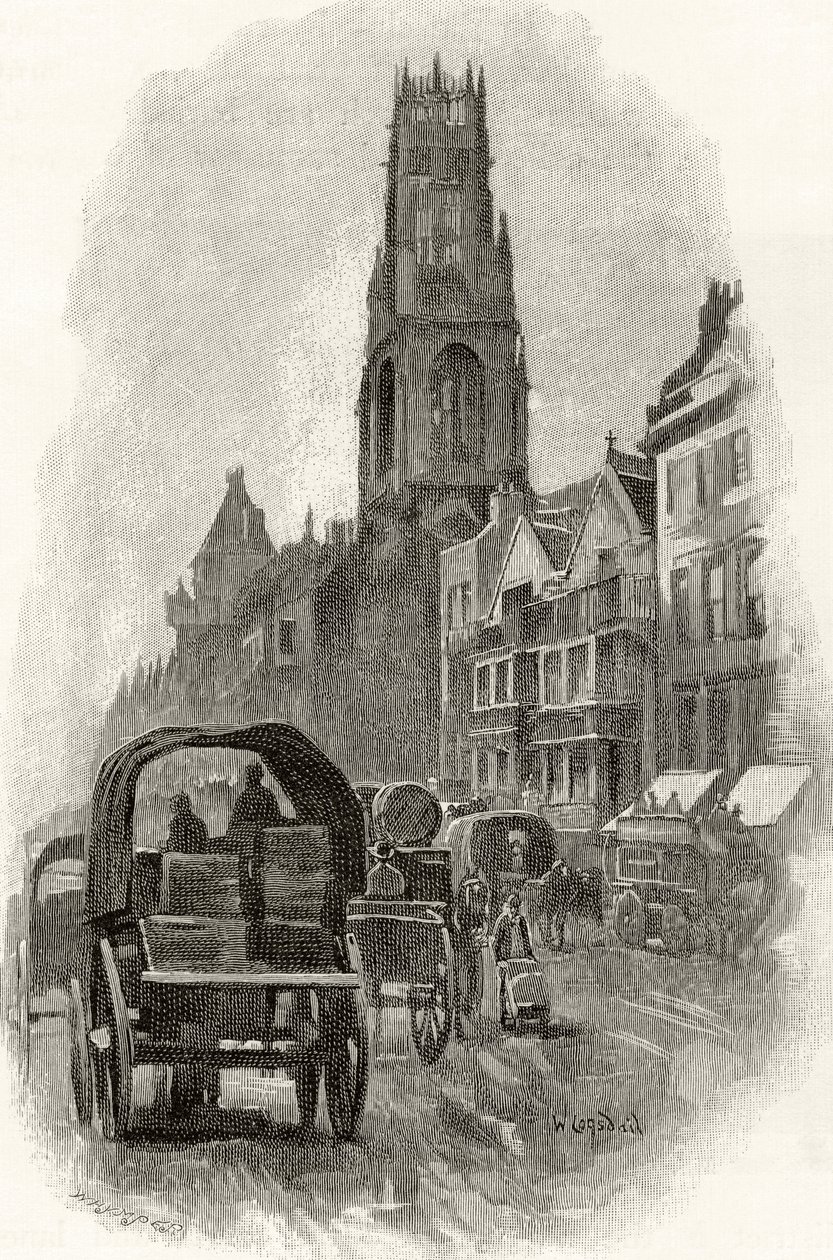 Fleet Street, elokuvasta London Pictures: Piirretty kynällä ja lyijykynällä", pastori Richard Lovett, julkaistu 1890. tekijältä William Logsdail