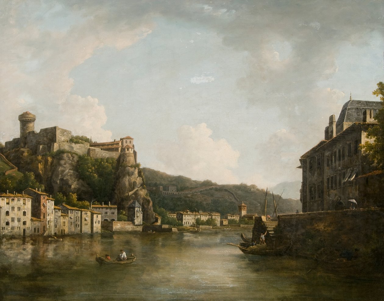 Näkymä Chateau de Pierre-Enciselle Rhône-joella, Lyon tekijältä William Marlow